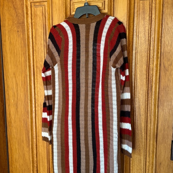 Love Striped Maxi Cardigan Sweater NWT - Picture 4 of 6